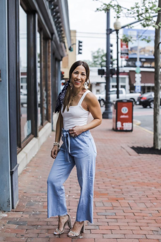 New York Denim Days Festival 2019 by top US fashion blog, House of Leo Blog: image of woman wearing Mavi jeans, SheIn white bodysuit