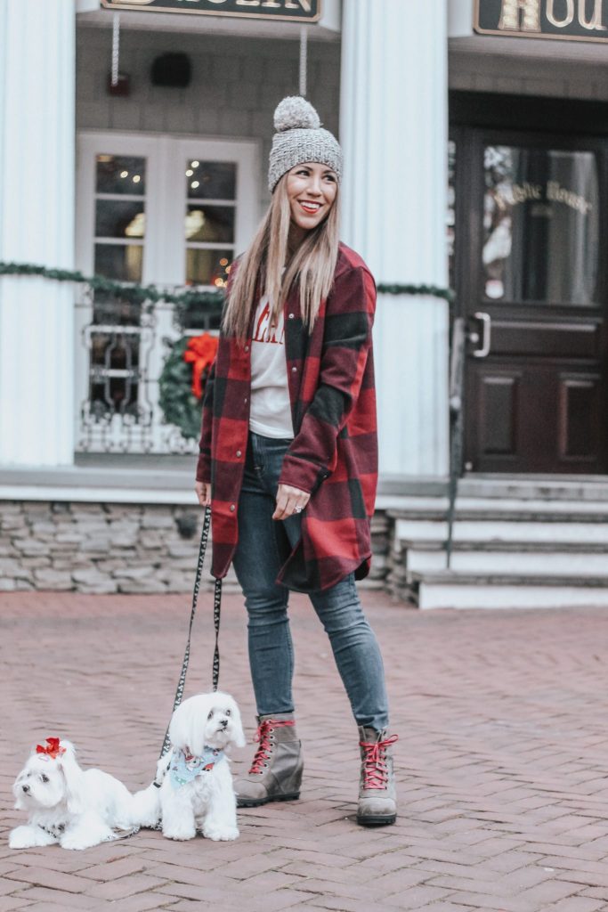 BUNDLED UP IN THIS EVEREVE RED PLAID COAT